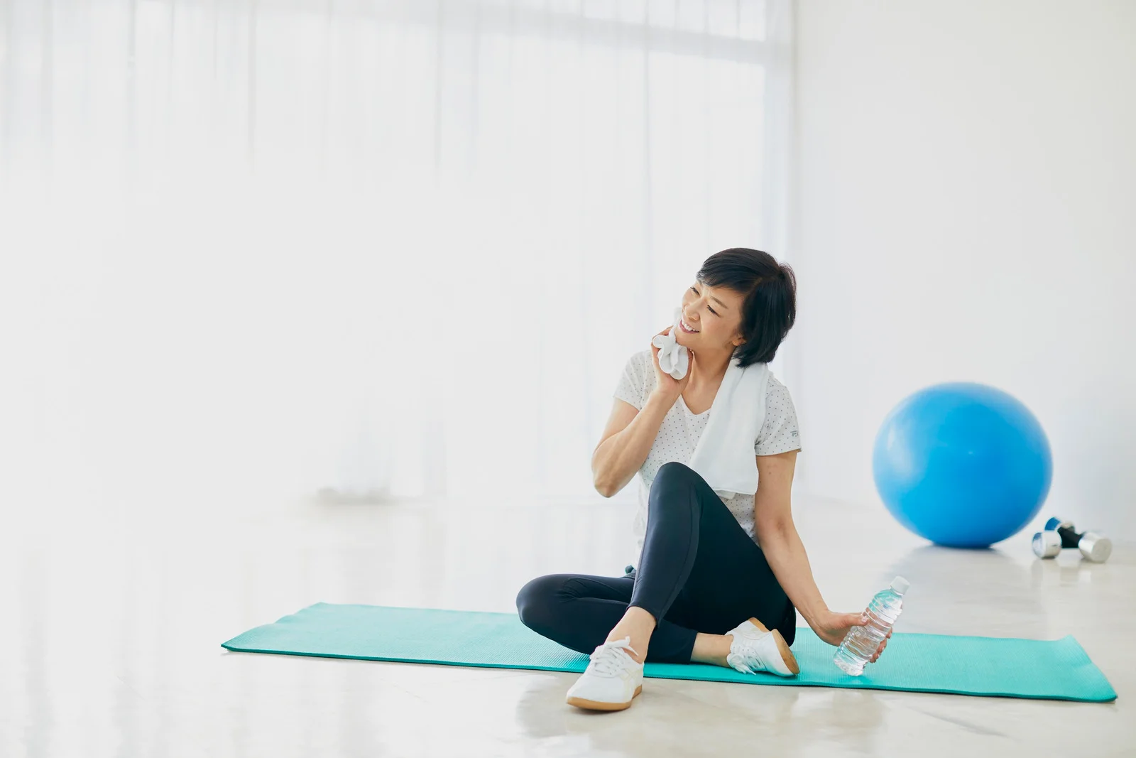 Senior Woman Enjoying Post-Workout Recovery